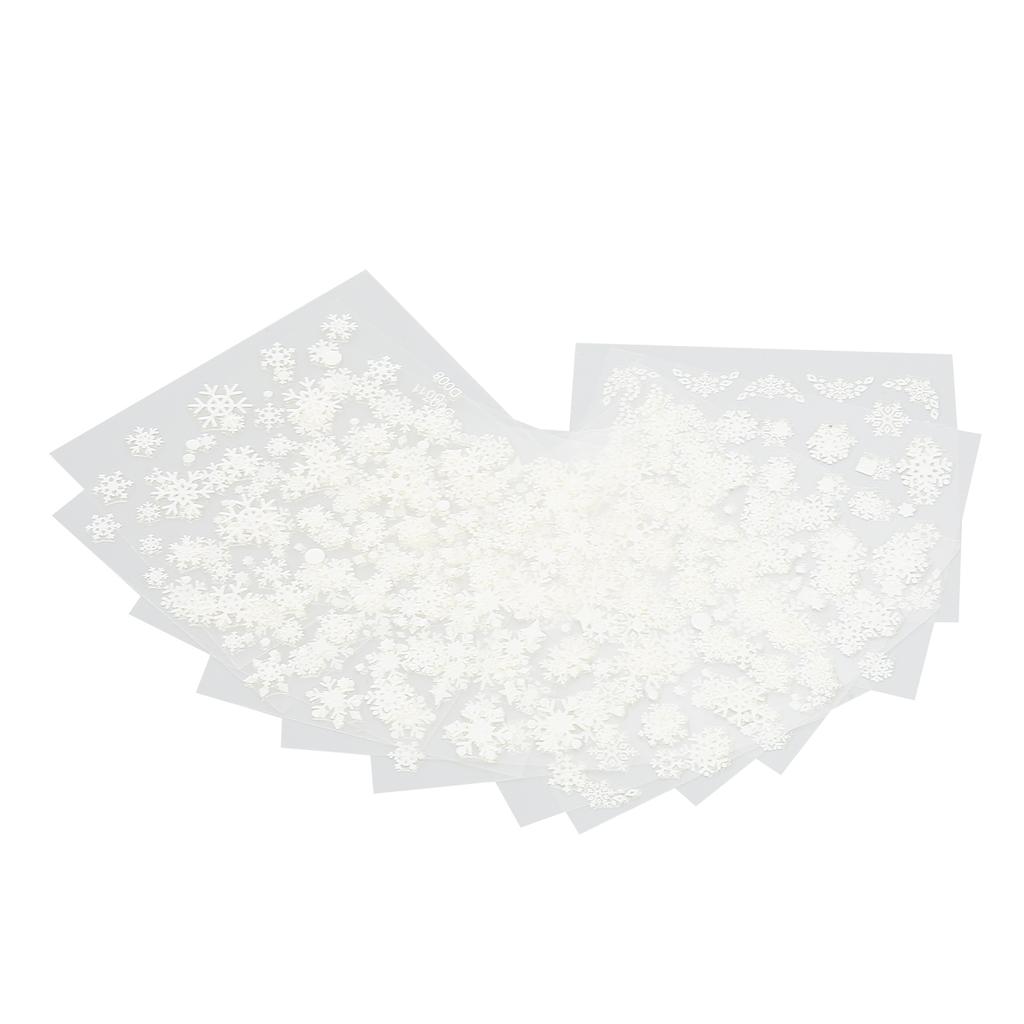 12 Sheets Nail Art Stickers Christmas Self Adhesive Snowflake Manicure Decals Accessories for Women Girls