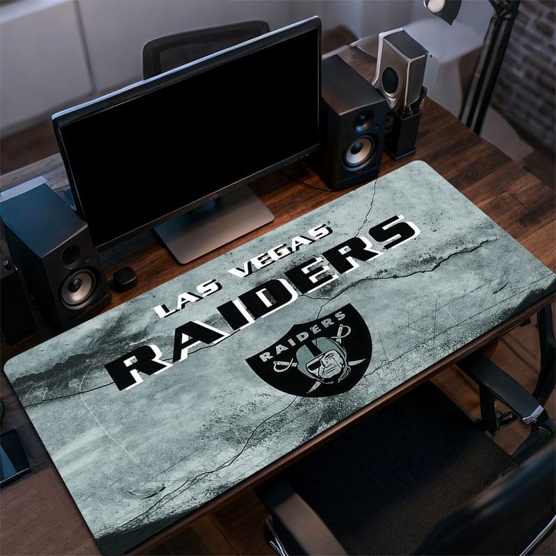 Las Vegas Raiders Mauspads, Große Gaming-Schreibtischmatte, Rutschfestes XXL-Mauspad für Laptop & Tablet, Mini-PC-Spielmatte mit genähten Kanten