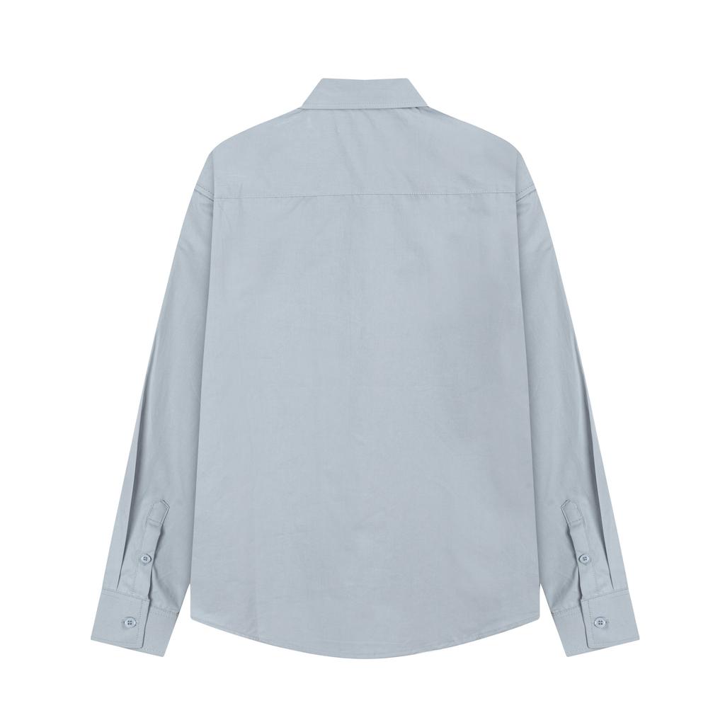 AMI Spring and Summer New Chest Color Small Heart Embroidery Casual Cotton Solid Color Long Sleeved Shirt