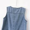 Women Jean Vests Autumn Pockets Sleeveless Streetwear Single Breasted Casual Tops Denim Vest for Women
