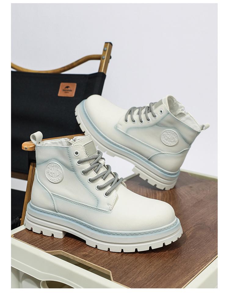Men's High-Top Yellow Retro Martin Boots - Waterproof, Height-Increasing Casual Work Boots