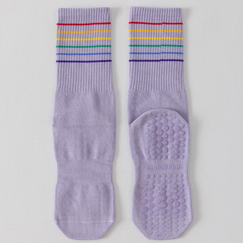 Baumwoll-Yoga-Socken, Anti-Rutsch-Pilates, Sport und Freizeit, Wadenlange Socken, Aerobic, Fitnesstraining, Nahtlose Socken