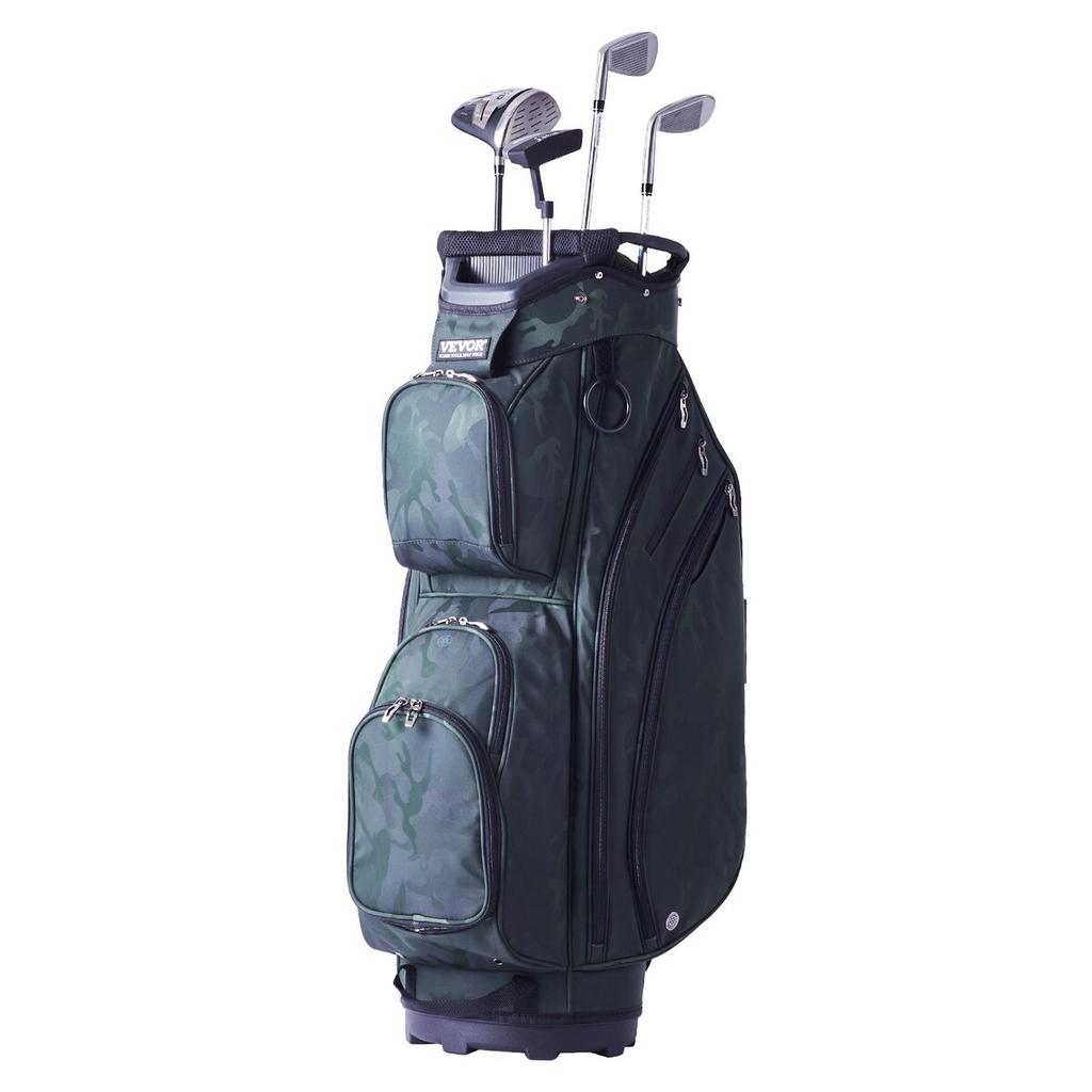 36” Golf Cart Bag 14 Way Organizer Divider Top Multiple Pockets Army Green