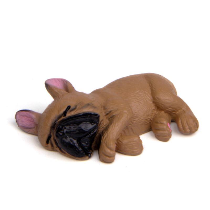 Cute and Sleepy Series Small Bulldog Model Shiba Inu Figurine Phone Case Material Figurine