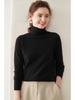 High-End Women's Loose Fit Cashmere Turtleneck Sweater with Rolled Edge