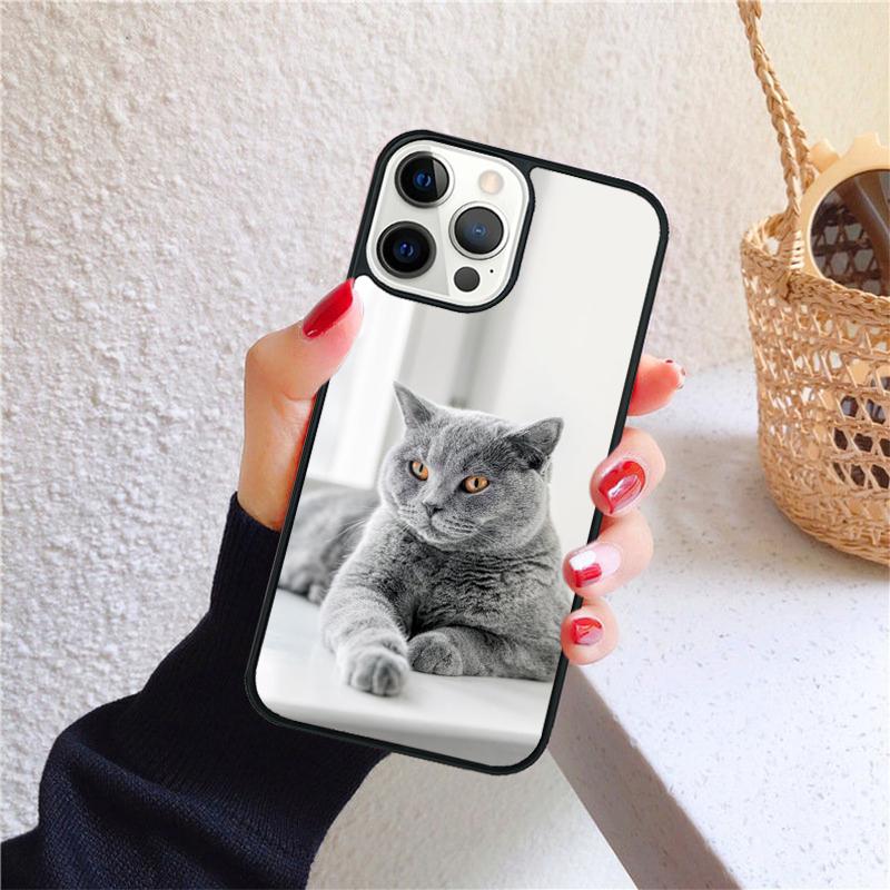 British shorthair cat Phone Case for iPhone 17 Air 16 PRO MAX 15 14 PLUS 11 12 13 Back Cover Fundas Shell