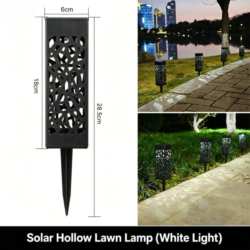 6Pcs Solar Outdoor Garden Light LED Hollow Carved Path Landscape Lawn Light For Garden Courtyard Terrace And Sidewalk Lighting