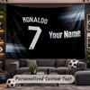 Wandtapijt met aangepaste naam Cristiano Ronaldo patroon Gepersonaliseerde bedrukte stof Wanddecoratie