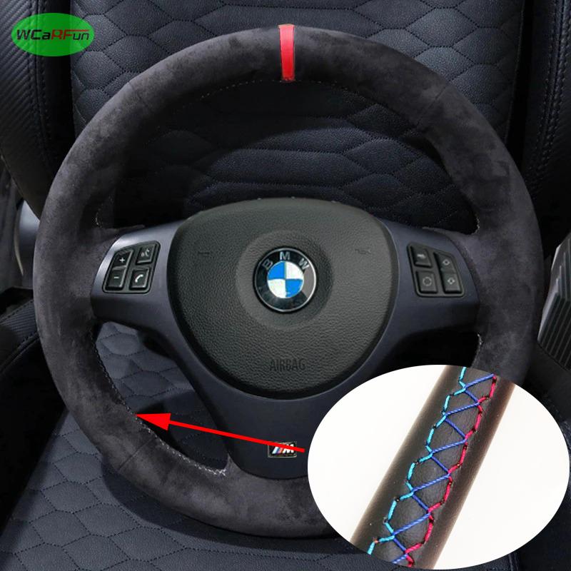 gnhct10 Customized Car Steering Wheel Braid Soft Suede Cover Anti-Slip For BMW E90 Pack M Sport M3 E91 E92 E93 E87 E81 E82 E88 X1 E84