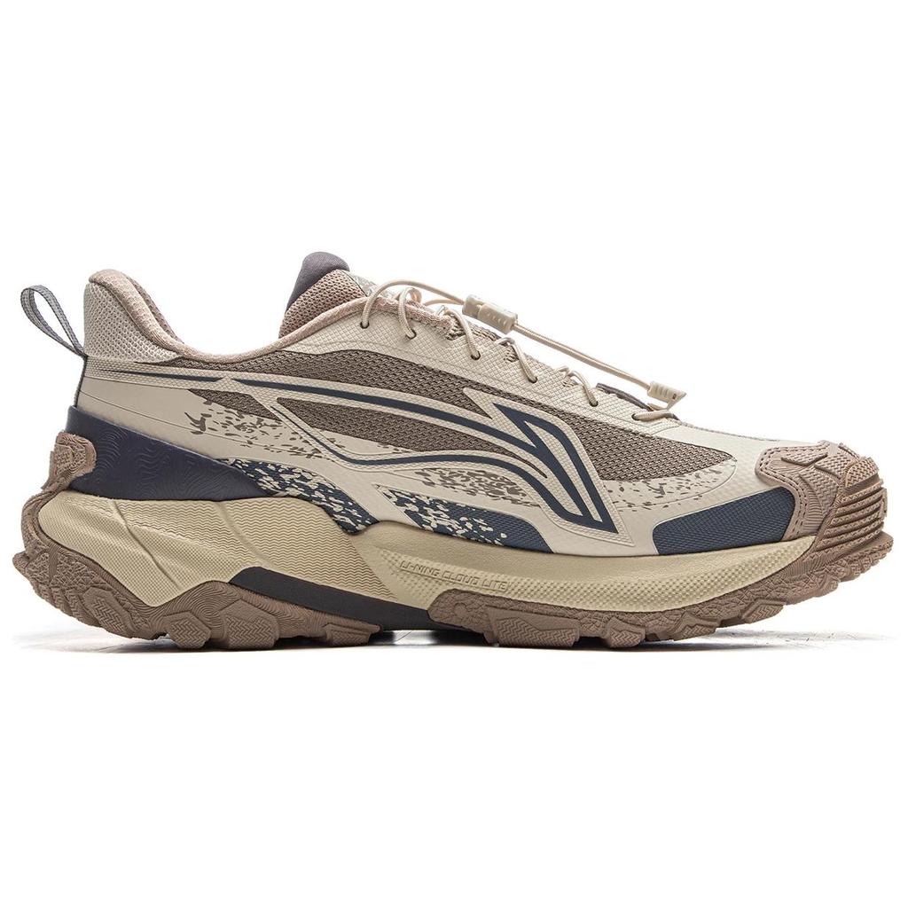 Li Ning Yijie 2.0 Stability Water-Resistant Shock Absorbing Low-Top Outdoor Hiking Shoes Unisex Hiking Shoes Gray Brown AHTU005-3