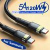 PD 120W Super Charging per Samsung S24 S23 Cavo USB C a USB Tipo C per iPhone 15 Plus Pro Max Xiaomi 11 4.0 Caricabatterie rapido e veloce