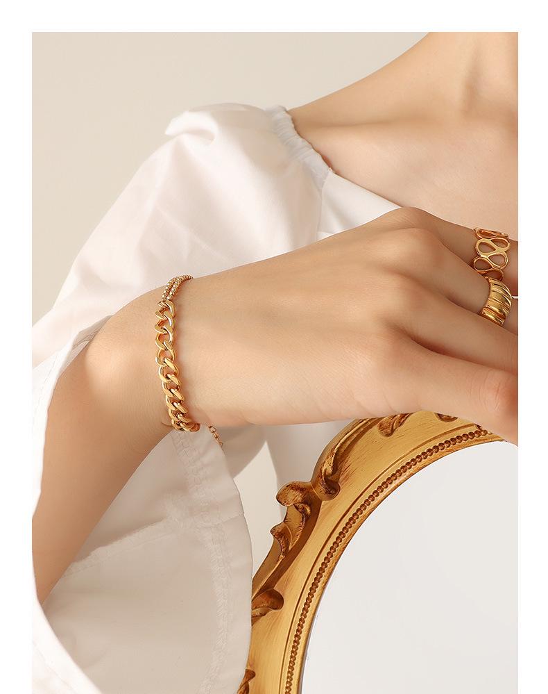 18K Gold Handmade Double Layer Rice Bead Bracelet for Women - European & American Style (E207)