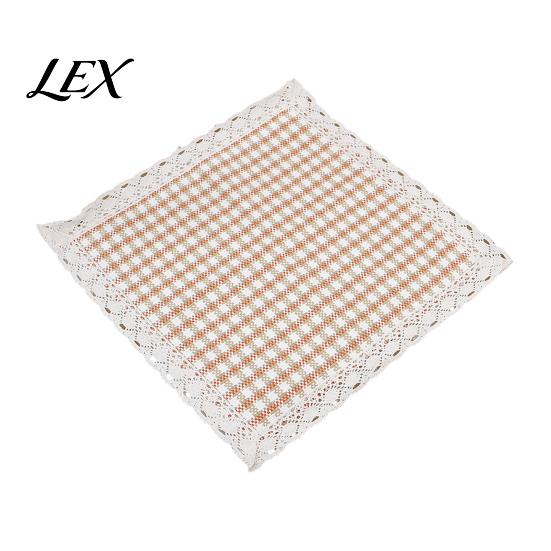 Solid Wood Chair Mat Cotton Linen Pad with Ties, Square Summer Seat Lace Dining Trim, 15.75" X Breathable Washable for Office