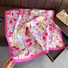 Elegant Printed Silk Like Square Scarf For Women Daily Use