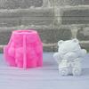 Sitting Bear with Bows Mould Silicone Molds Soap Molds Castings Molds Ornament Molds Fondant Cake Chocolate Molds
