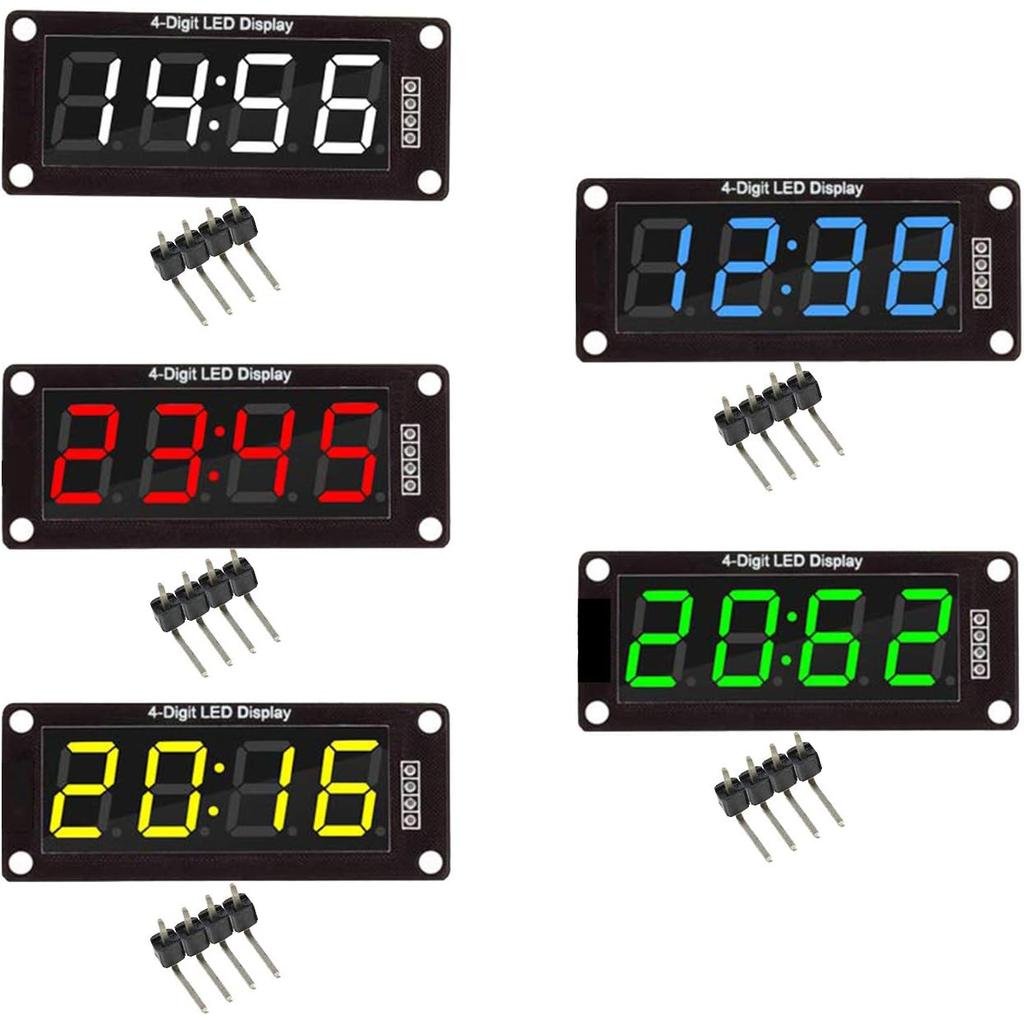 Red/Green/White/Yellow/Blue Colors TM1637 0.56" LED Display Digital Tube Decimal 7 Segment 4 Digit Clock Double Displays Dots
