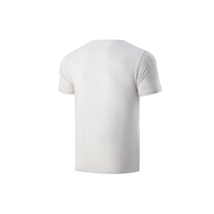 Li Ning T Shirts Men's Standard White Crew Neck Moderate Straight Fit ATSR027-2
