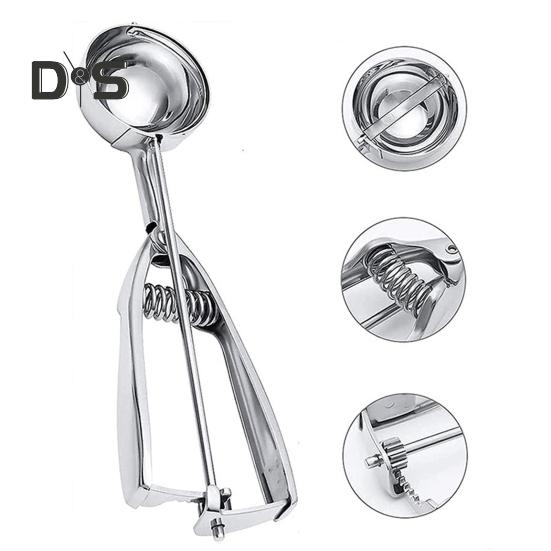 3 stk/sett Iskuleskje i rustfritt stål Non-stick Antifryse Ergonomisk fjærhåndtak Tåler oppvaskmaskin Kraftig Fruktskje Kjøkkenutstyr