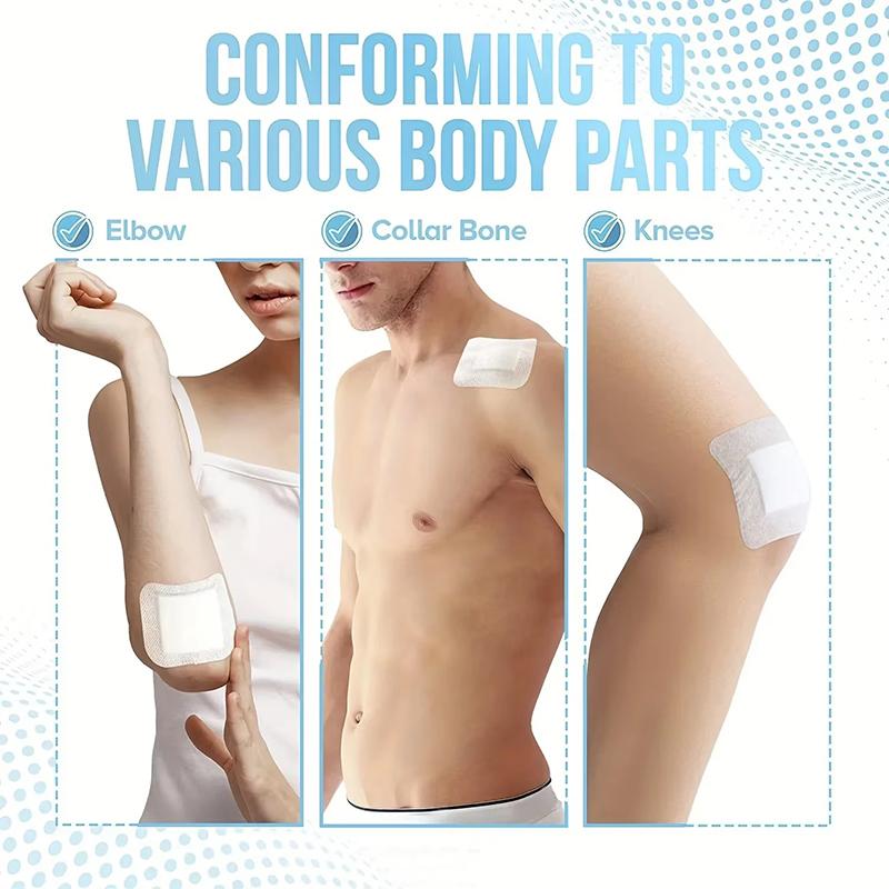 10Pcs Wound Dressings Breathable Edge Gauze Pads Soft Non-Woven Bandages Self-Adhesive Wound Dressings Outdoor Elastic Tape