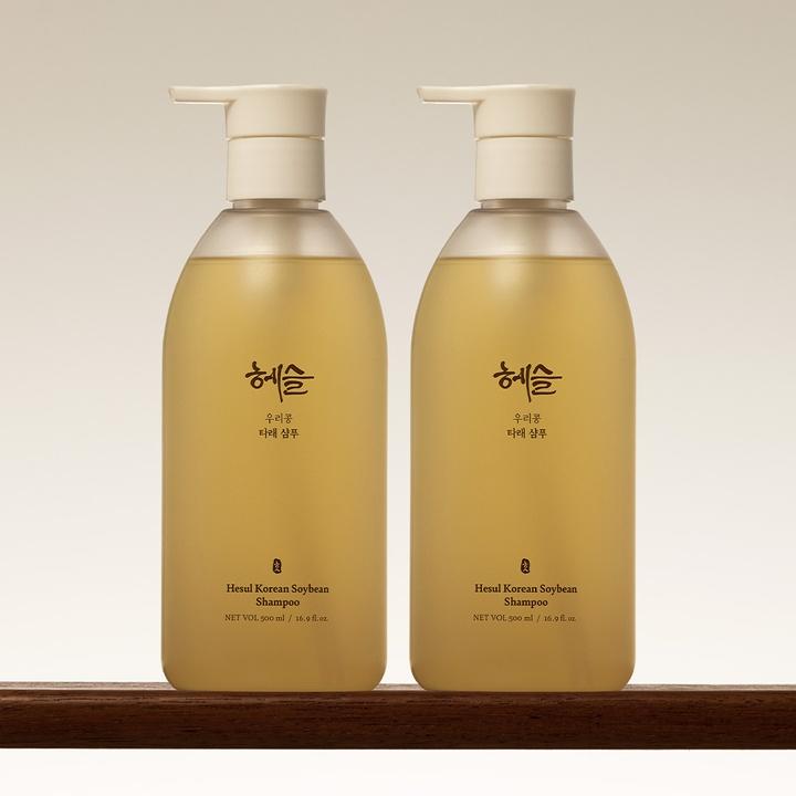 Hesul Our Soybean Tarae Shampoo 500ml X 2pcs Korean Nourishing Hair & Scalp Care Shampoo