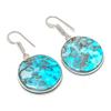 Natural Lace Agate Gemstone Handmade 925 Sterling Silver Earring 1.62" AE-11463