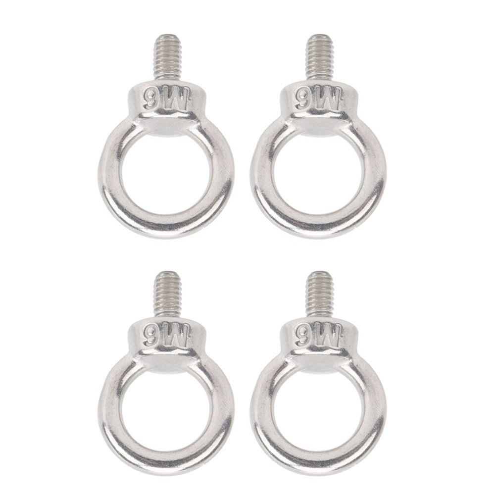 4pcs M6 Metric Thread Lifting Eye Bolts Durable Threaded Eyebolts  Heavy Duty Lifting