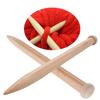 1 Pair Wooden Crochet Hook Knitting Needle Hand Weaving Tool for Scarf Sweater Blanket25mm