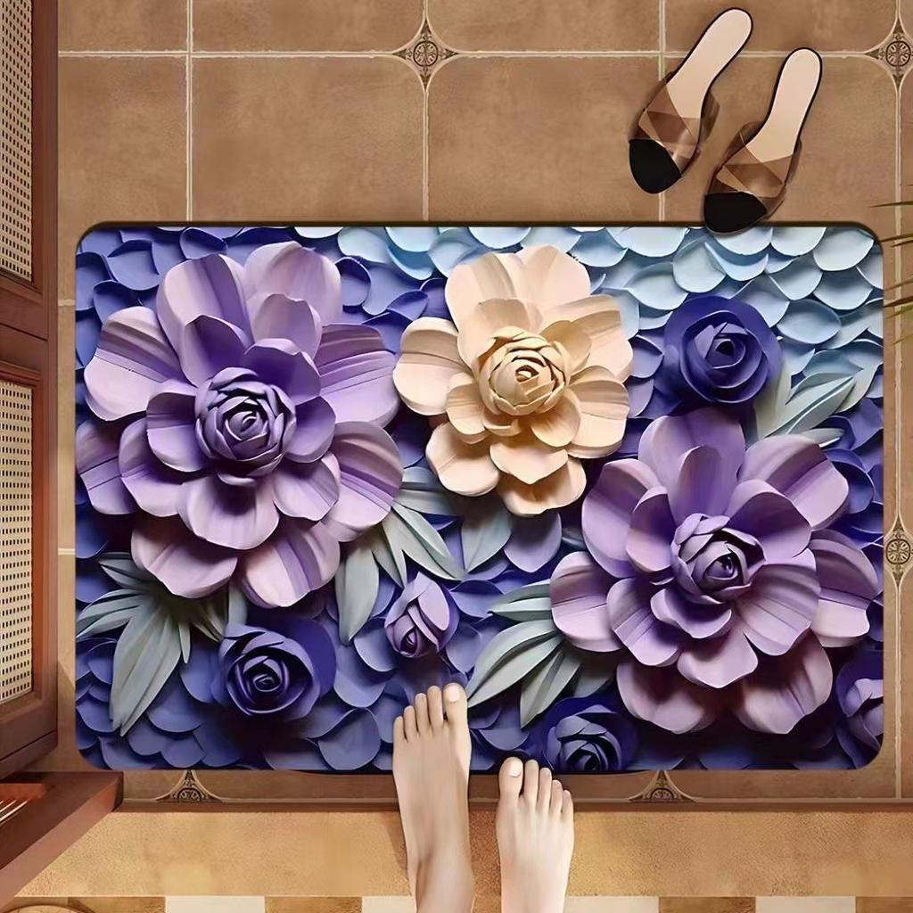 Květinová koupelnová předložka Květinový design Vnitřní rohožka Venkovský styl Kuchyňský koberec Domácí použití Dekorativní rohožka