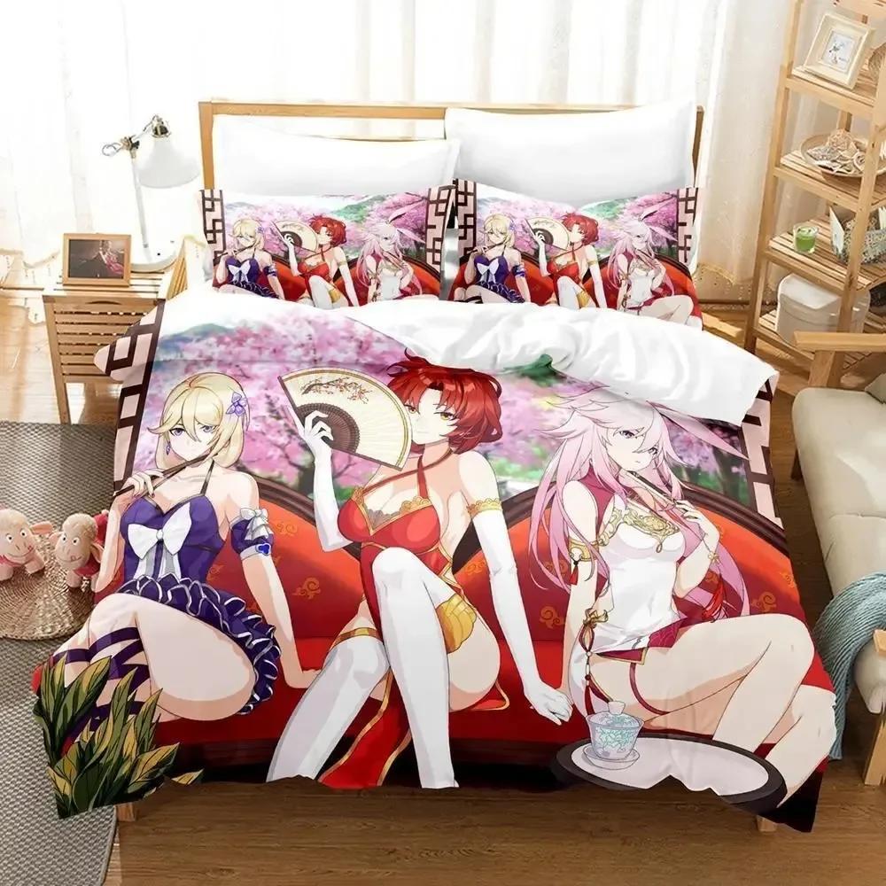 Game Honkai Impact 3 Bedding Set Single Twin Full Queen King Size Bed Set Adult Kid Bedroom Duvet Cover Sets Anime Bed Sheet Set