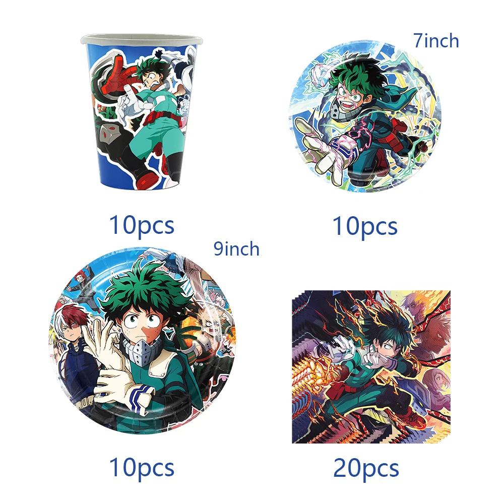 My Hero Academia Feste di Compleanno a Tema Decorazioni Set Palloncini Stoviglie Tovaglie Topper per Torta Articoli per Feste Baby Shower