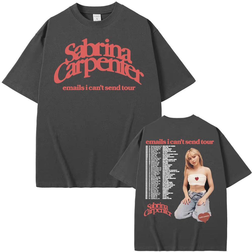 

Sabrina Carpenter Листи, які я не можу відправити Тур Графічна футболка Чоловічий Жіночий Одяг Мода Естетична футболка Бавовняна Повсякденна Вільна Футболка 2XL