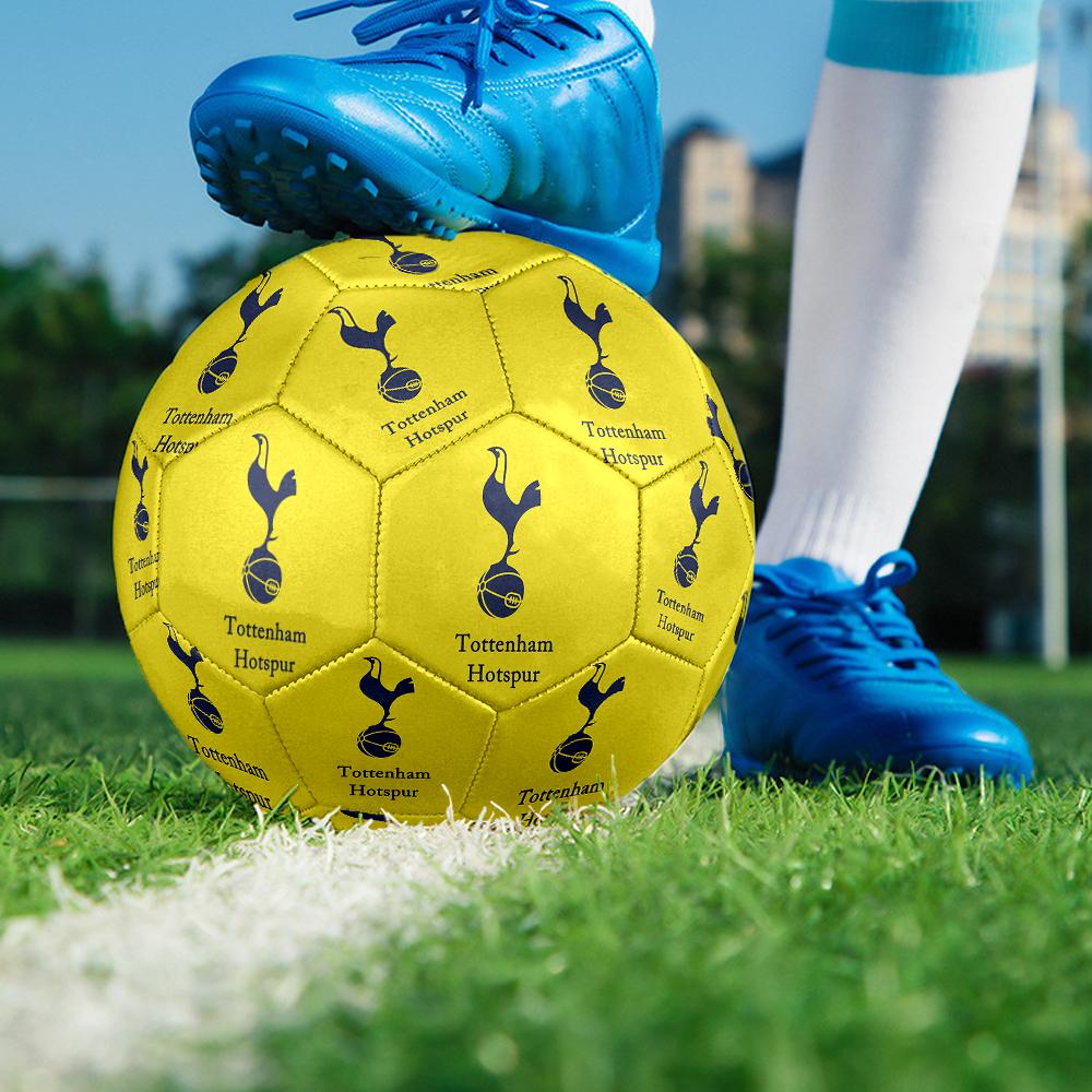 Pallone da Calcio logo FC Tottenham Hotspur, colorato, adatto a tutte le età, cucito a macchina, materiale PVC, qualità da competizione, durevole e ad alto rimbalzo