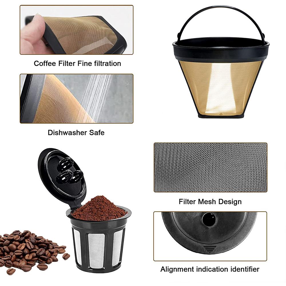 Coffee Filter for Ninja 2pcs K Cup Coffee Pods and 1pcs Coffee Maker Filter