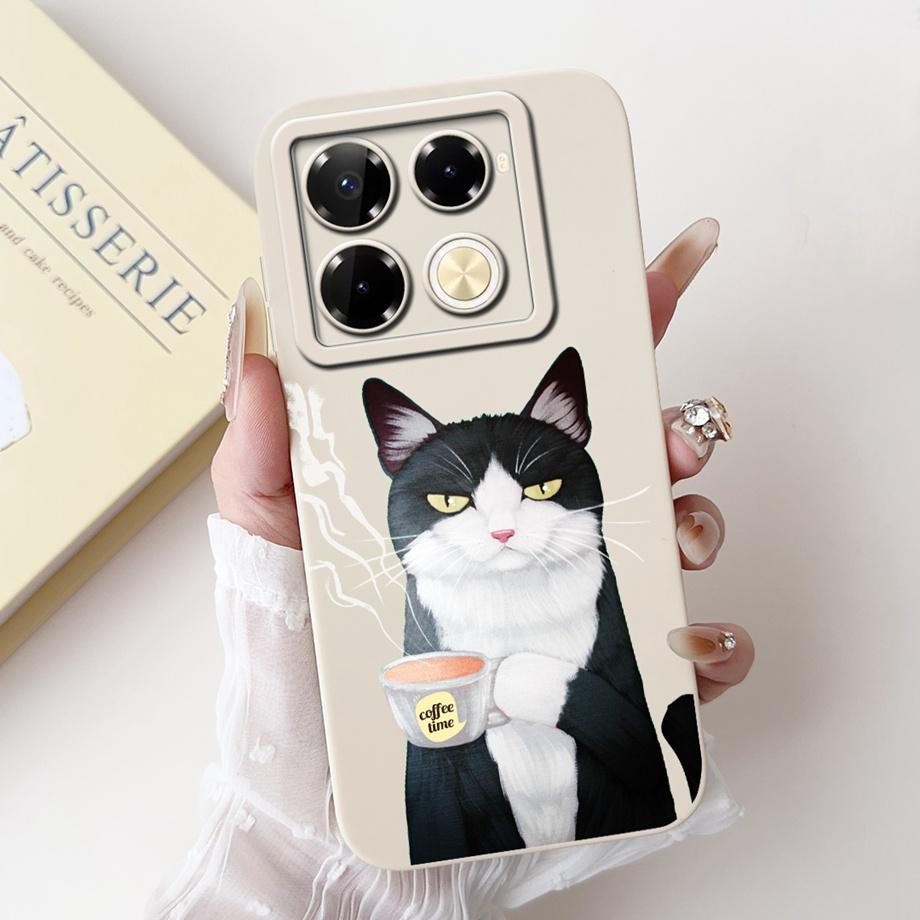 For Infinix Note 40 X6853 / Note 40 Pro 4G 5G / Note 40 Pro+ Plus Case Cover Liquid Silicone Soft TPU Cool Style Cartoon Fundas