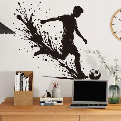 Sticker Mural Football Coupe du Monde 2026 pour Garçons Auto-adhésif Amovible Chambre d'Enfant Chambre à Coucher Fan Décor Sportif
