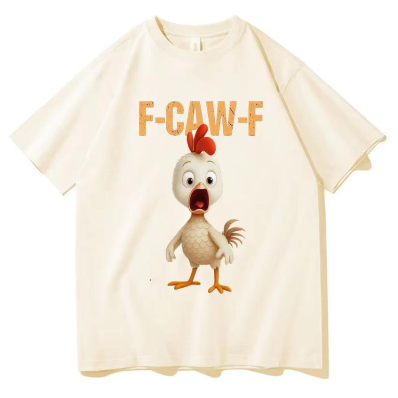 F Caw F Kuřecí Tričko Pláž Úžasné Ženy Humor Pohodlné Tričko Kuře Hip Hop Estetické Ležérní Oversized Výprodej Topy Streetwear