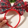 Cute Bowknot Hair Hoop Shiny Christmas Headwear  Merry Christmas Decorations
