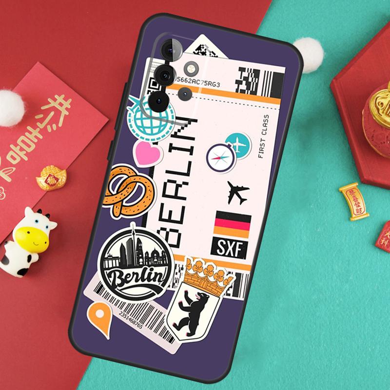 Travel Boarding Pass Tokyo Case For Samsung Galaxy A35 A55 A25 A15 A51 A71 A12 A32 A52 A13 A33 A53 A14 A34 A54 Cover