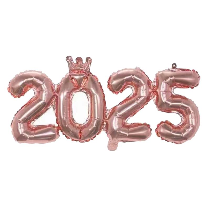 

Фольгированные шары с цифрами на Новый год 2025 года, товары для вечеринок своими руками, украшения для рождественской вечеринки в виде шаров на Новый год Other розового золота