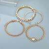 4 Pcs Rhinestone Bracelets for Women Multiple Layered Stackable Bracelet Open Cuff Wrap Bangle Adjustable Link Cuban Punk Jewelry for Women Girls Gift