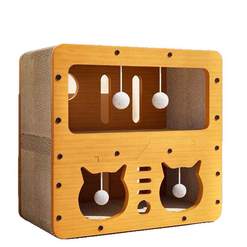 All-Season Durable Cat Scratching Board & Bed - Scratch-Resistant, Non-Shedding, Cat Claw Sharpener & House