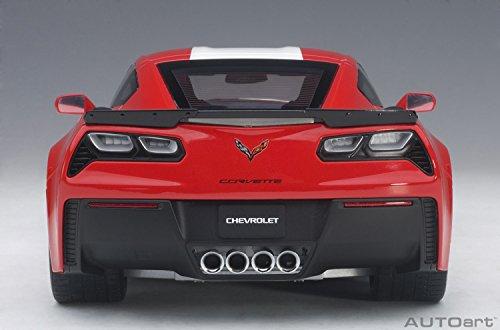 AUTOart 1/18 Scale Chevrolet Corvette C7 Grand Sport Red with White Stripes and Black Hash Marks