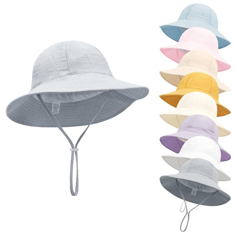 Adjustable Cotton Baby Fisherman Hat Sun Protection Breathable Cartoon Fruit Floral Print for 1-3 Years