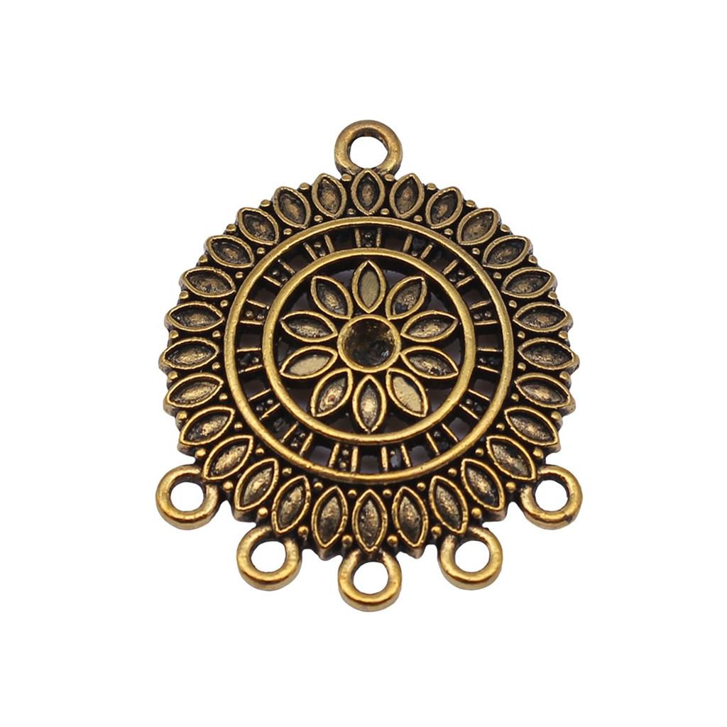 Runde Blumige Verbindungsanhänger Traumfänger Vintage Stil Glieder für die Schmuckherstellung