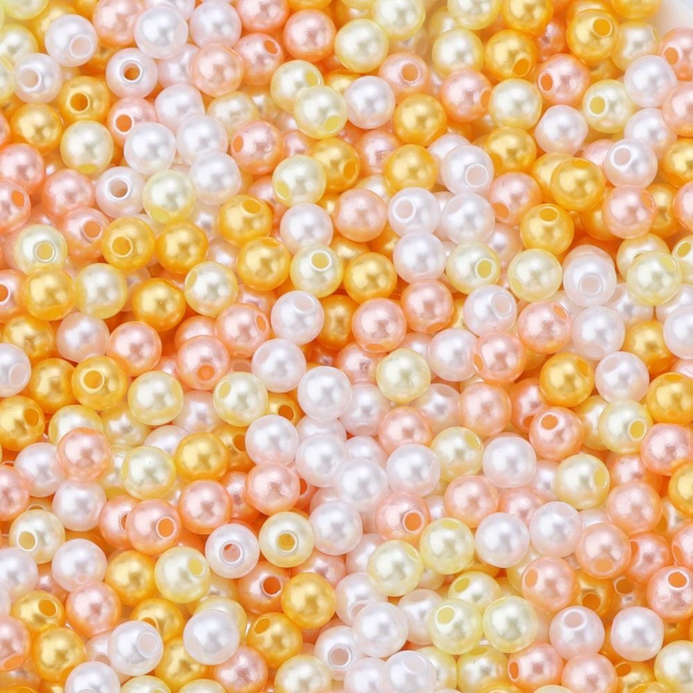 50-1000pcs/Lot 3/4/5/6/8/10/12mm Round Acrylic Plastic Beads ABS Imitation Pearl Beads Loose Spacer Bead For Jewelry Making