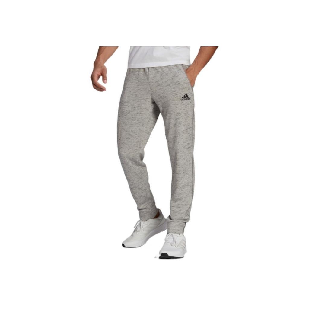 Adidas Solid Color Small Logo Patch Elastic Waist Drawstring Sports Pants Men Bottoms Gray GK8975