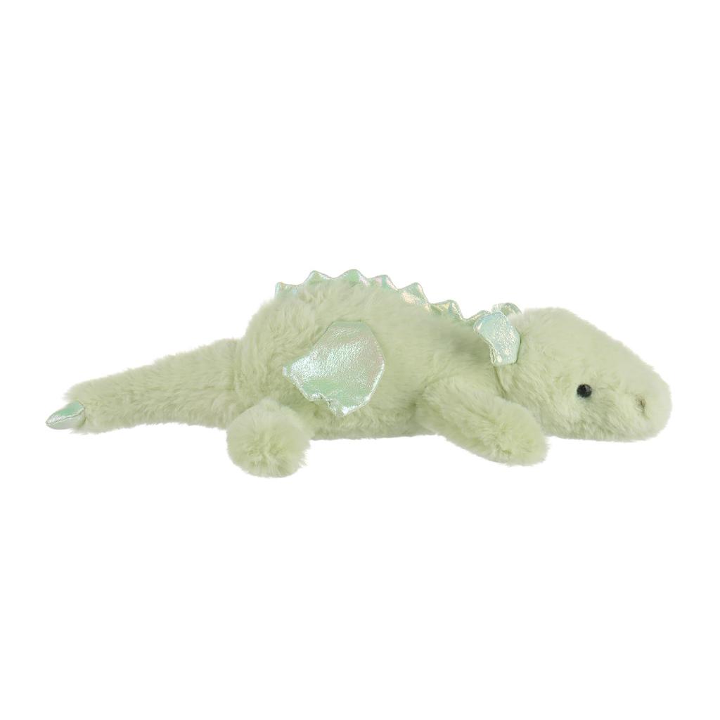 Aprikose Lamm Grün Liegender Drache Plüschtier, Weich und Niedlich, Flauschiger Grüner Liegender Drache, 38cm, Geeignet für Jungen und Mädchen