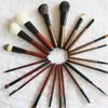 New 10 Animal Hair Makeup Brush Redwood Set, Complete Set of Soft Hair Blackwood Makeup Brush Lock Bag