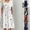 Women's Fashion Summer Spring Short Sleeve O-Neck Casual Dresses