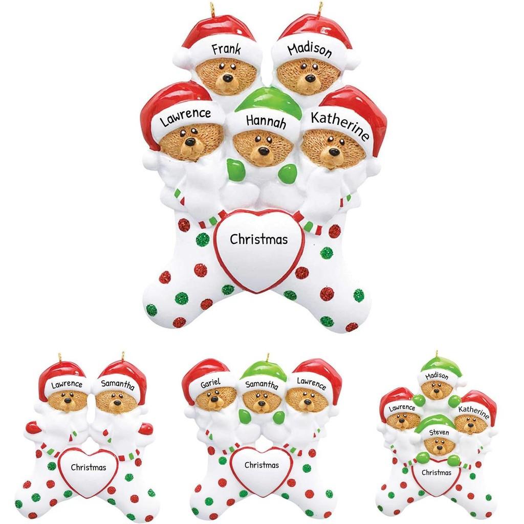 Lovely Bear Family Embracing Heart Christmas Ornament Trendy Decor Holiday